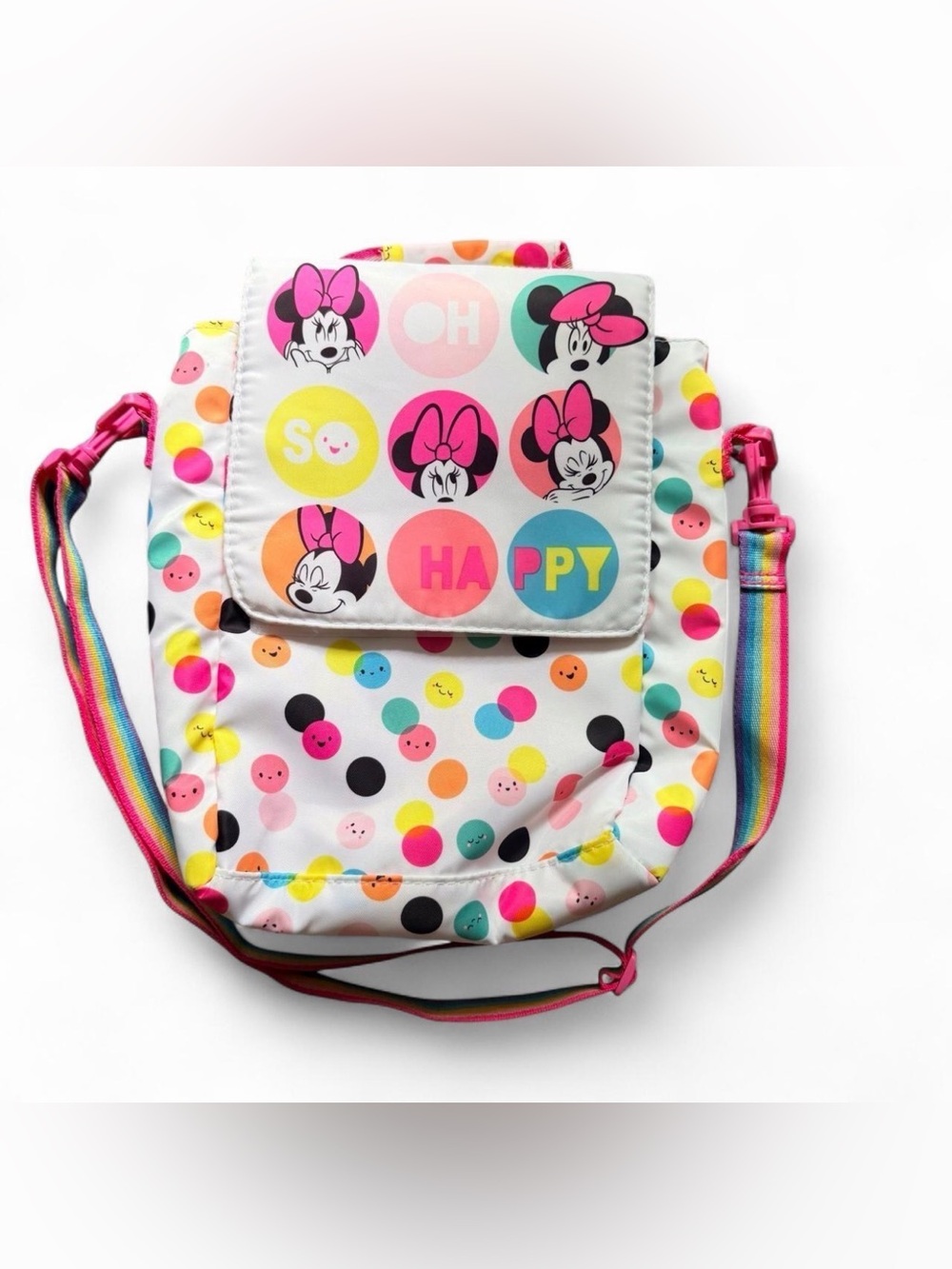 Disney Minnie Mouse White Multi Polka Dot Crossbody Bag